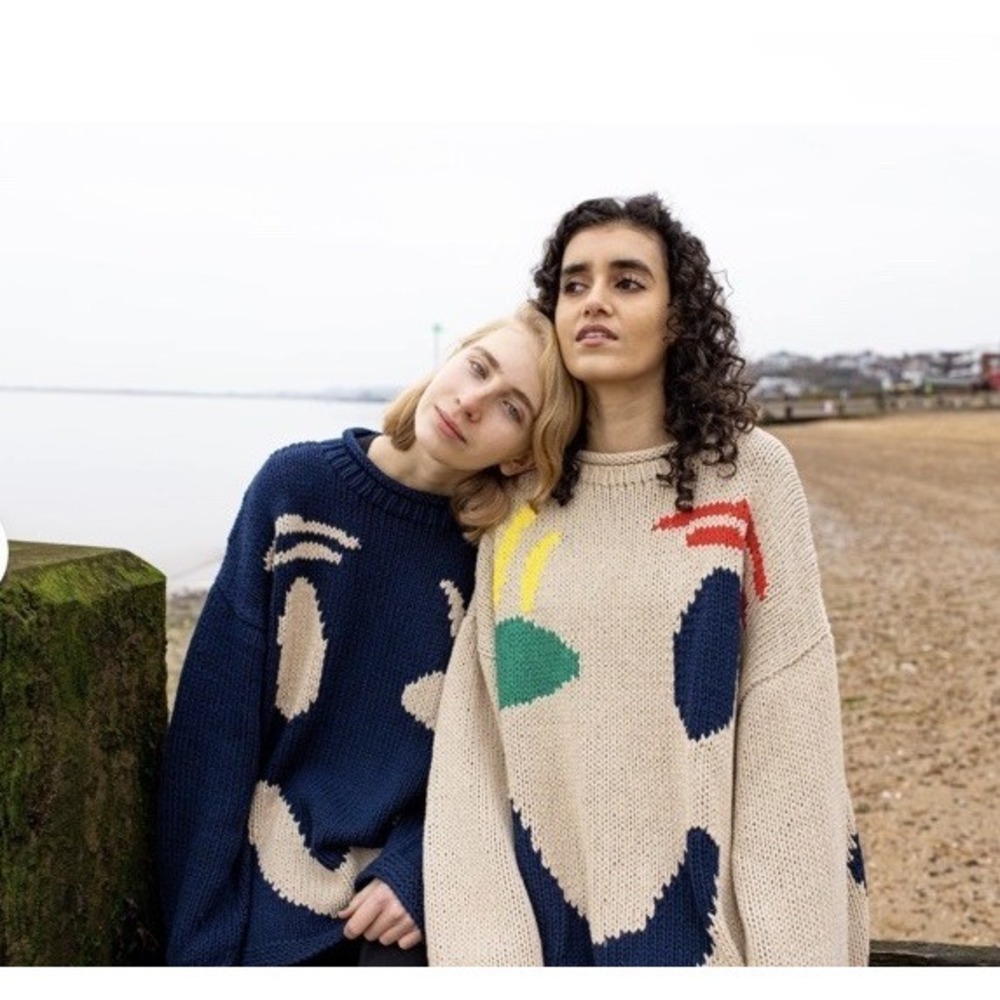 Slow Love Feel Good Hand Knit Jumpers Sweater Size M/L Beige - Picture 2 of 9